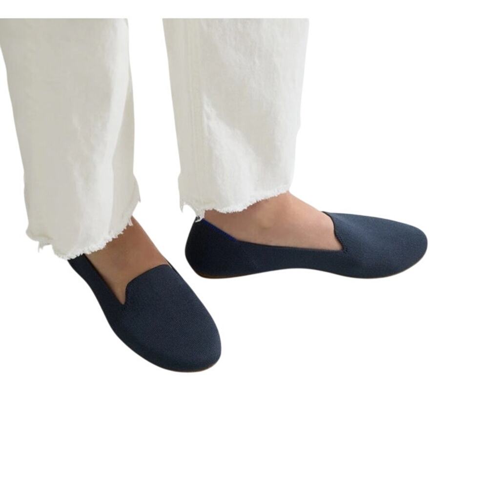 Rothy's Navy Blue Knit Slip-On Flats